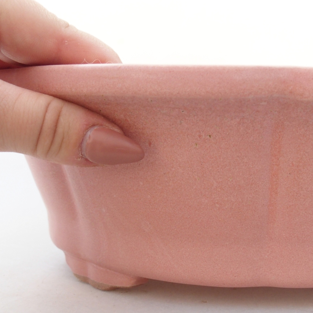 Bonsaischaal van keramiek 26 x 26 x 8 cm, kleur rood