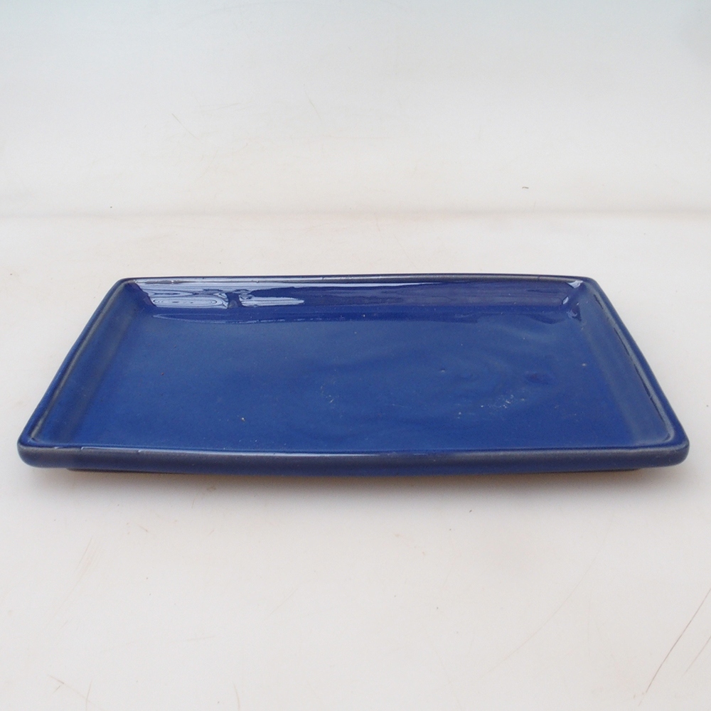 Bonsai schotel rechthoek 19,5 x 14 x 1,5 cm - blauw