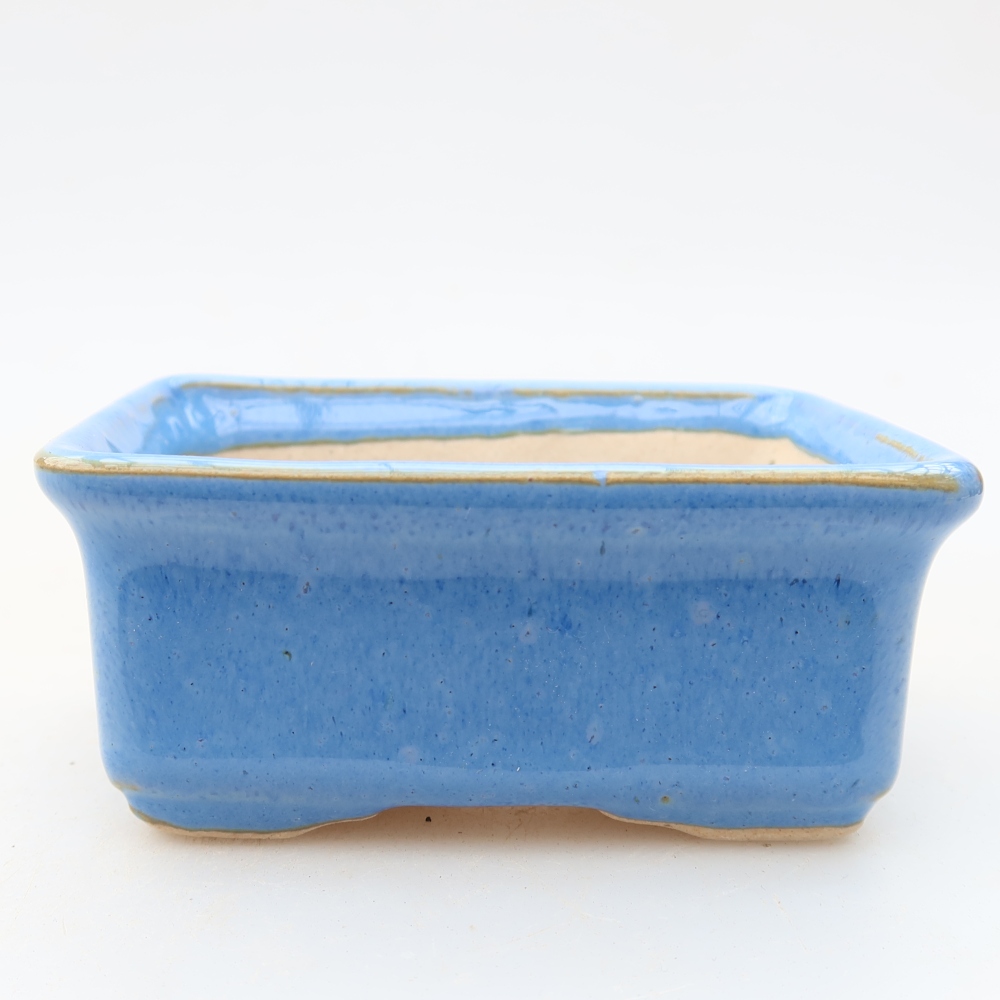 Keramische bonsaischaal 8 x 6,5 x 3,5 cm, kleur: blauw