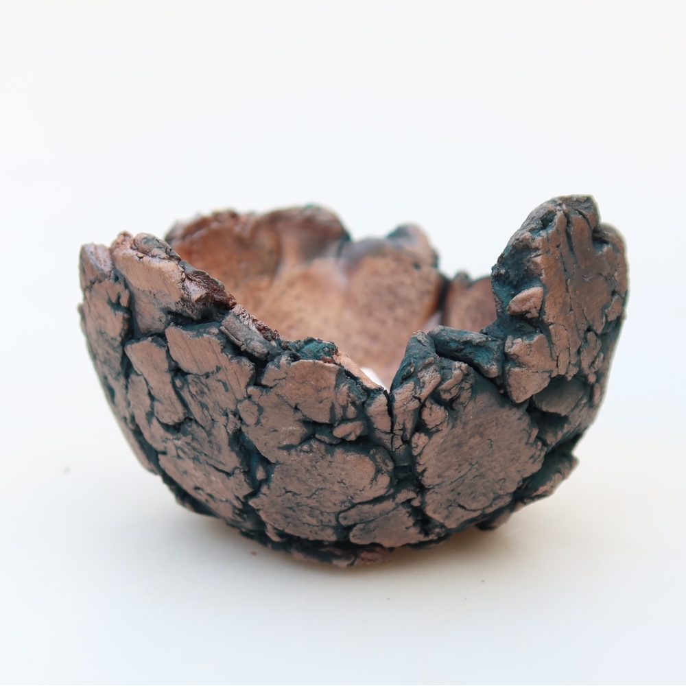 Keramische schelp 9 x 9 x 5,5 cm , kleur groen