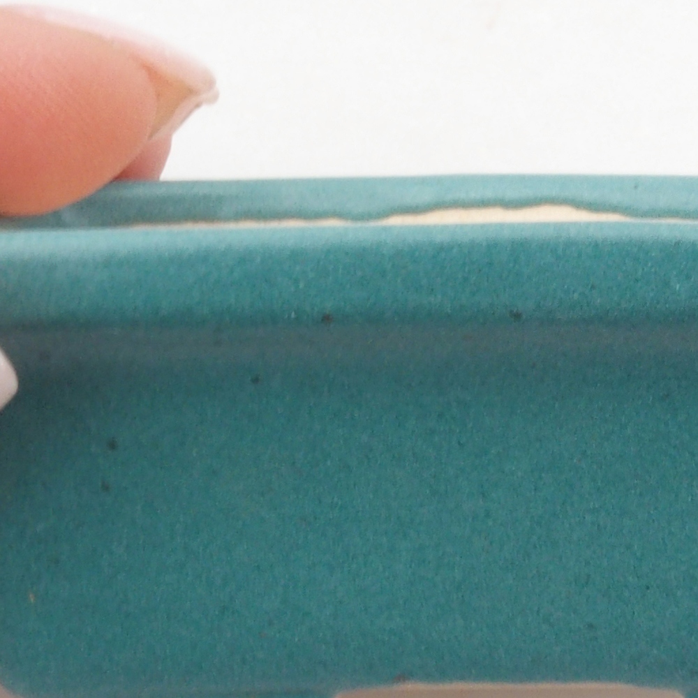 Bonsaischaal van keramiek 6,5 x 5,5 x 4 cm, kleur blauw