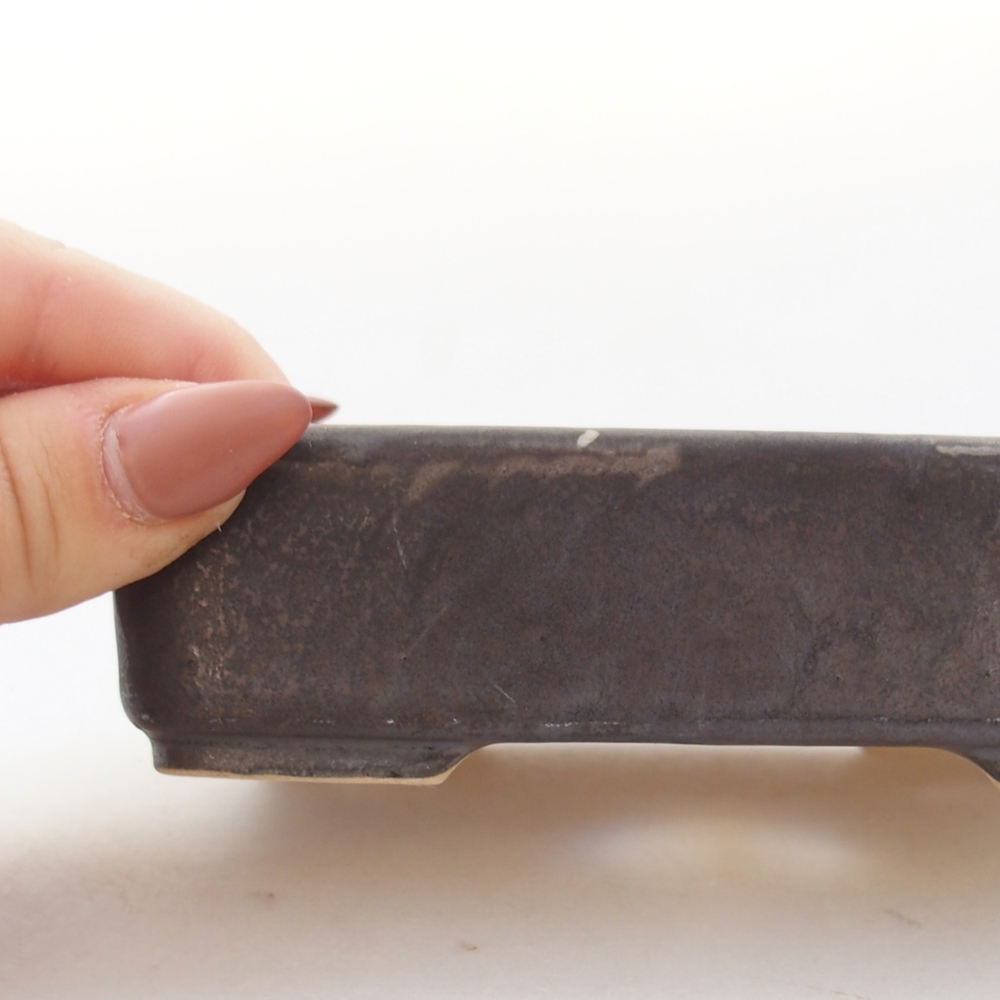 Bonsaischaal van keramiek 26 x 26 x 8 cm, kleur rood