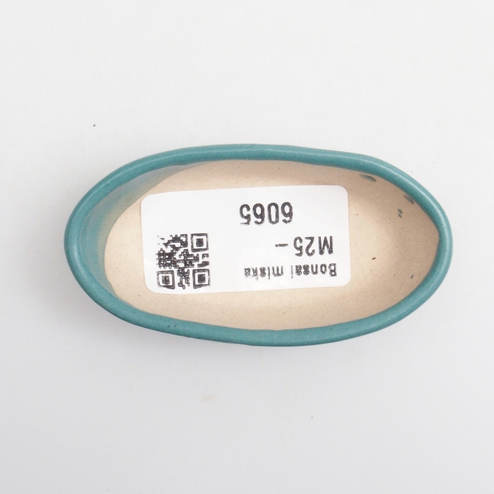 Bonsaischaal van keramiek 6,5 x 5,5 x 4 cm, kleur blauw