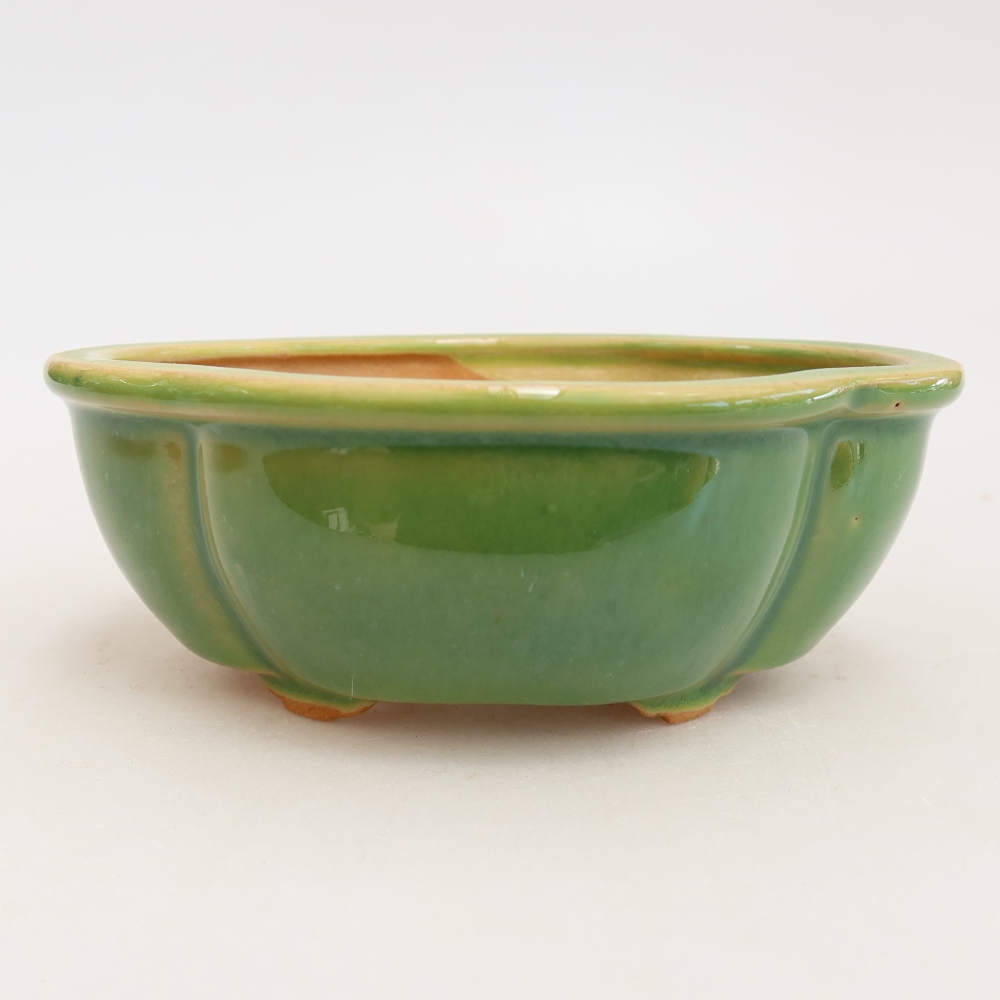 Keramische bonsaipot 12,5 x 10,5 x 4,5 cm, kleur groen
