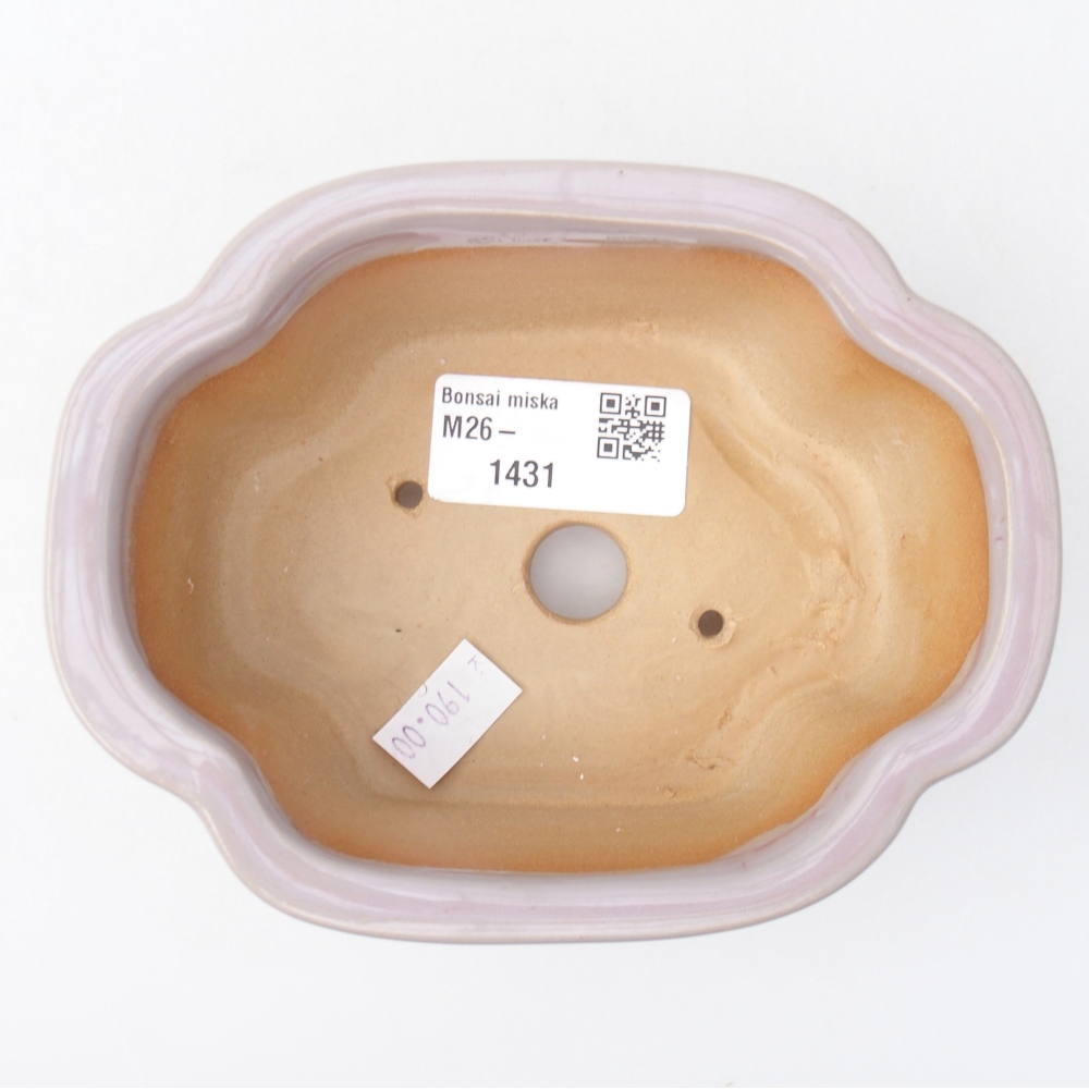 Bonsaischaal van keramiek 13 x 10 x 5 cm, roze