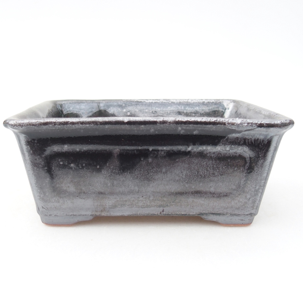 Bonsaischaal van keramiek 13,5 x 10 x 5,5 cm, metaalkleur