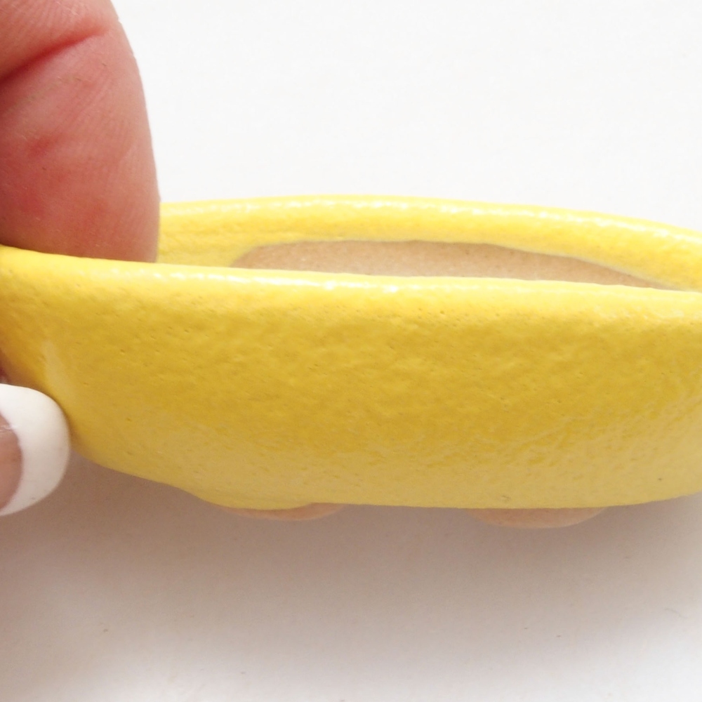 Bonsaischaal van keramiek 6,5 x 3,5 x 2 cm, geel