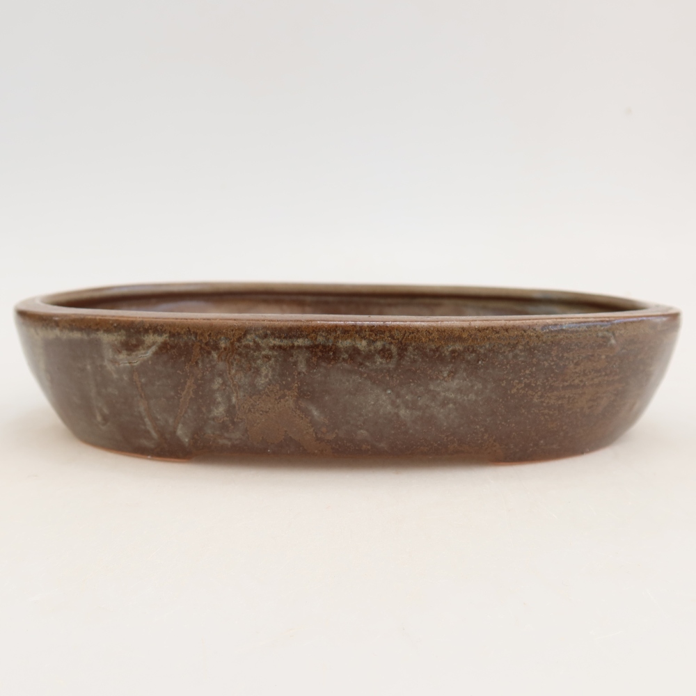 Bonsaischaal van keramiek 22 x 17 x 4 cm, bruin