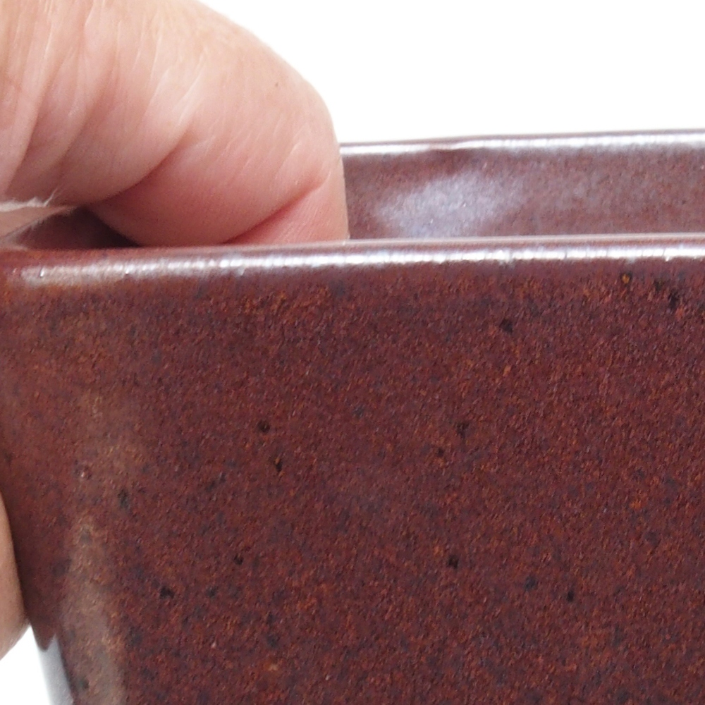 Bonsaischaal van keramiek 10,5 x 10,5 x 11,5 cm, bruin