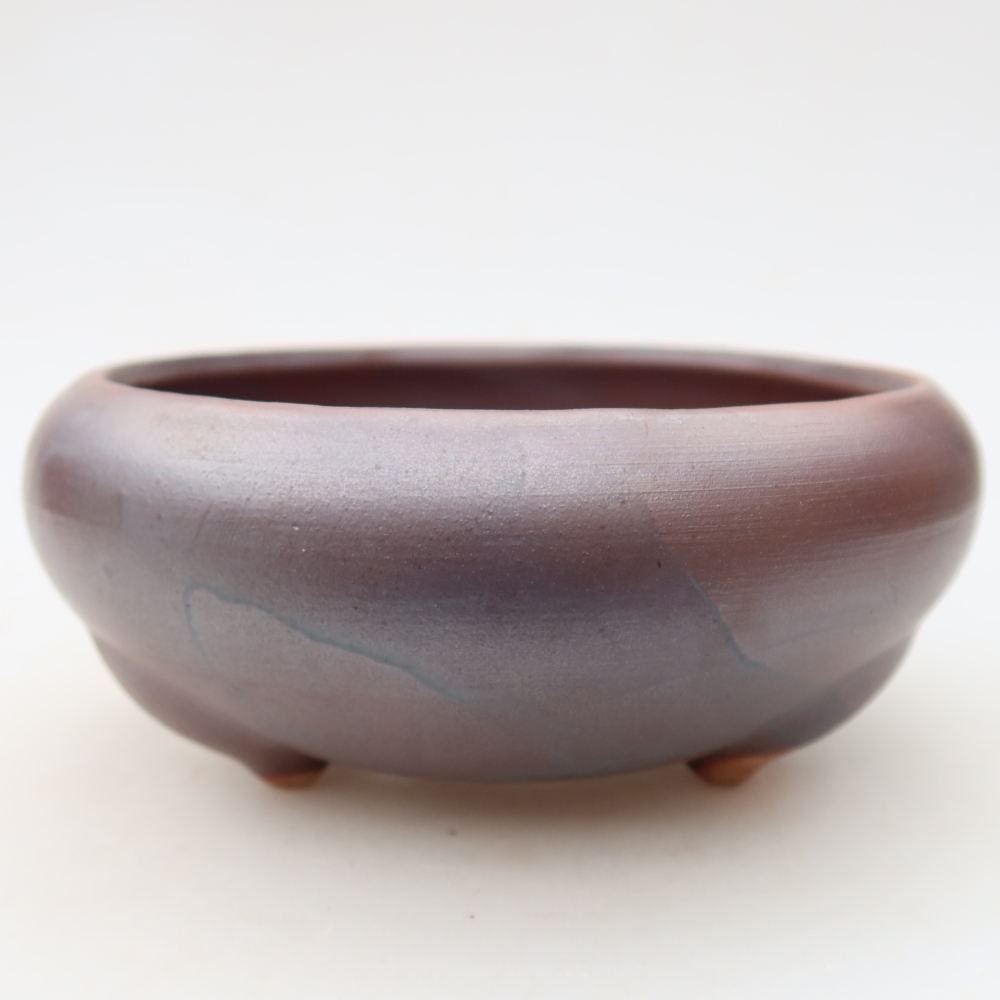 Keramische bonsaischaal 15 x 15 x 6,5 cm, metaalachtige kleur