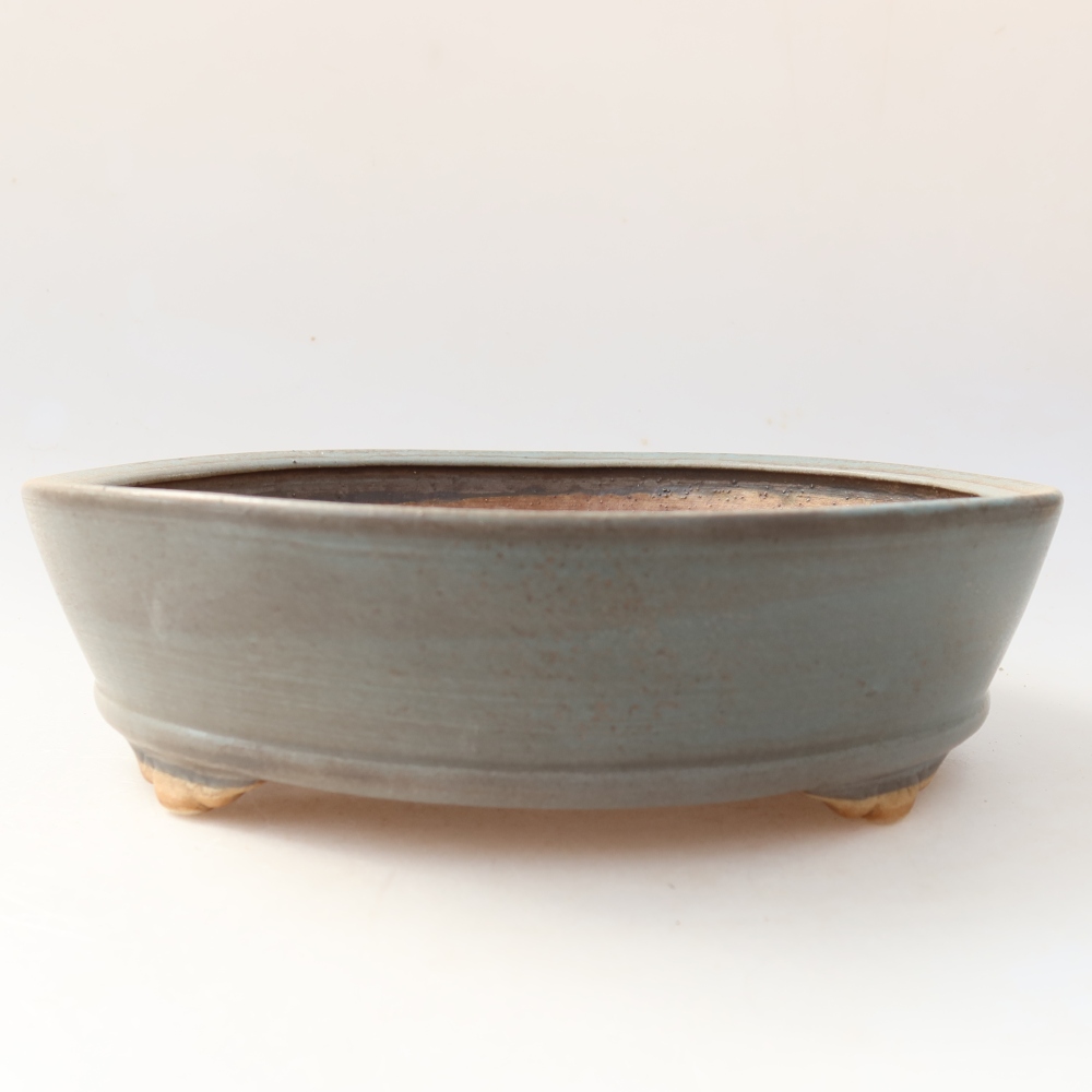 Keramische bonsaipot 21,5 x 21,5 x 6 cm, kleur: blauw
