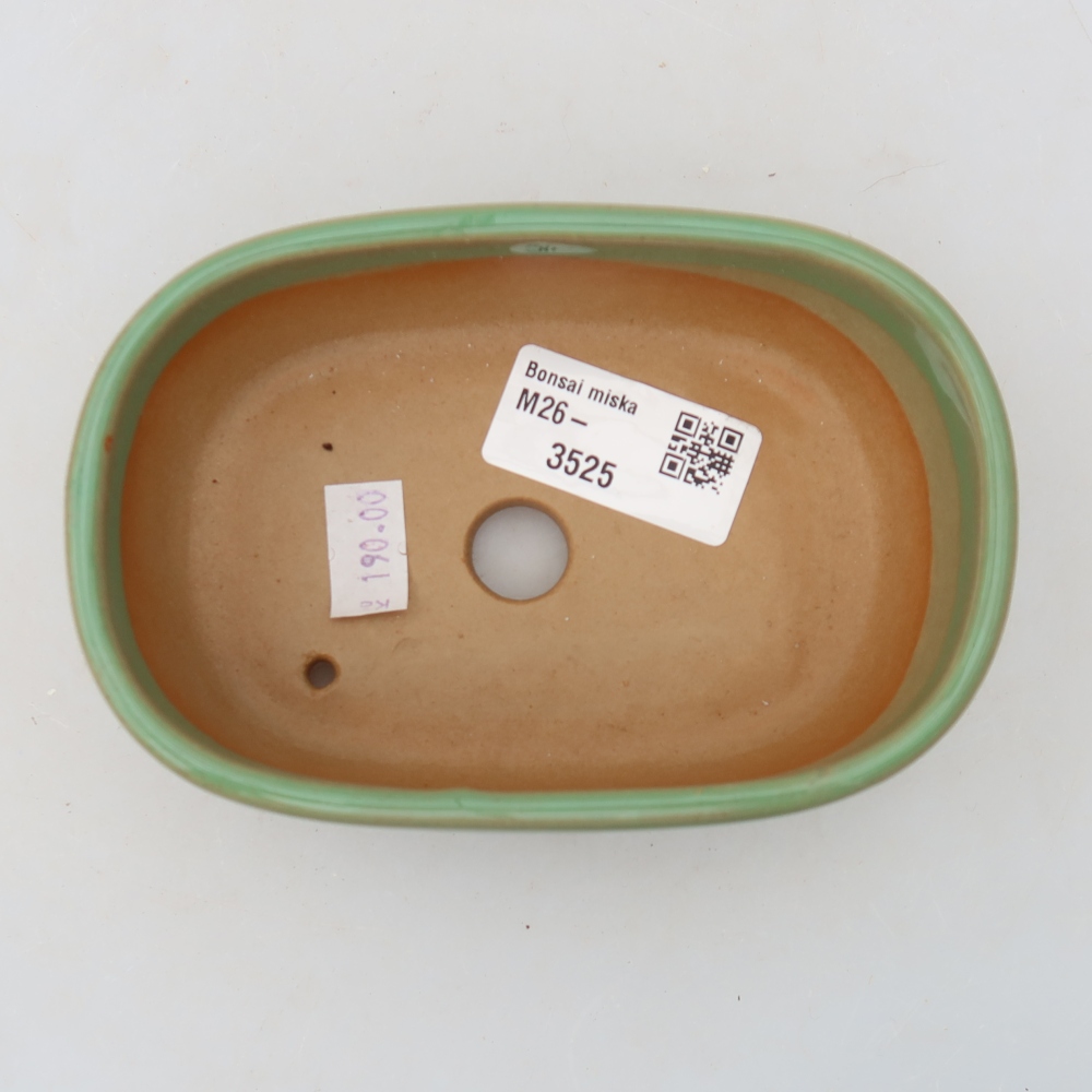 Keramische bonsai-schaal 13 x 8,5 x 4 cm, kleur groen