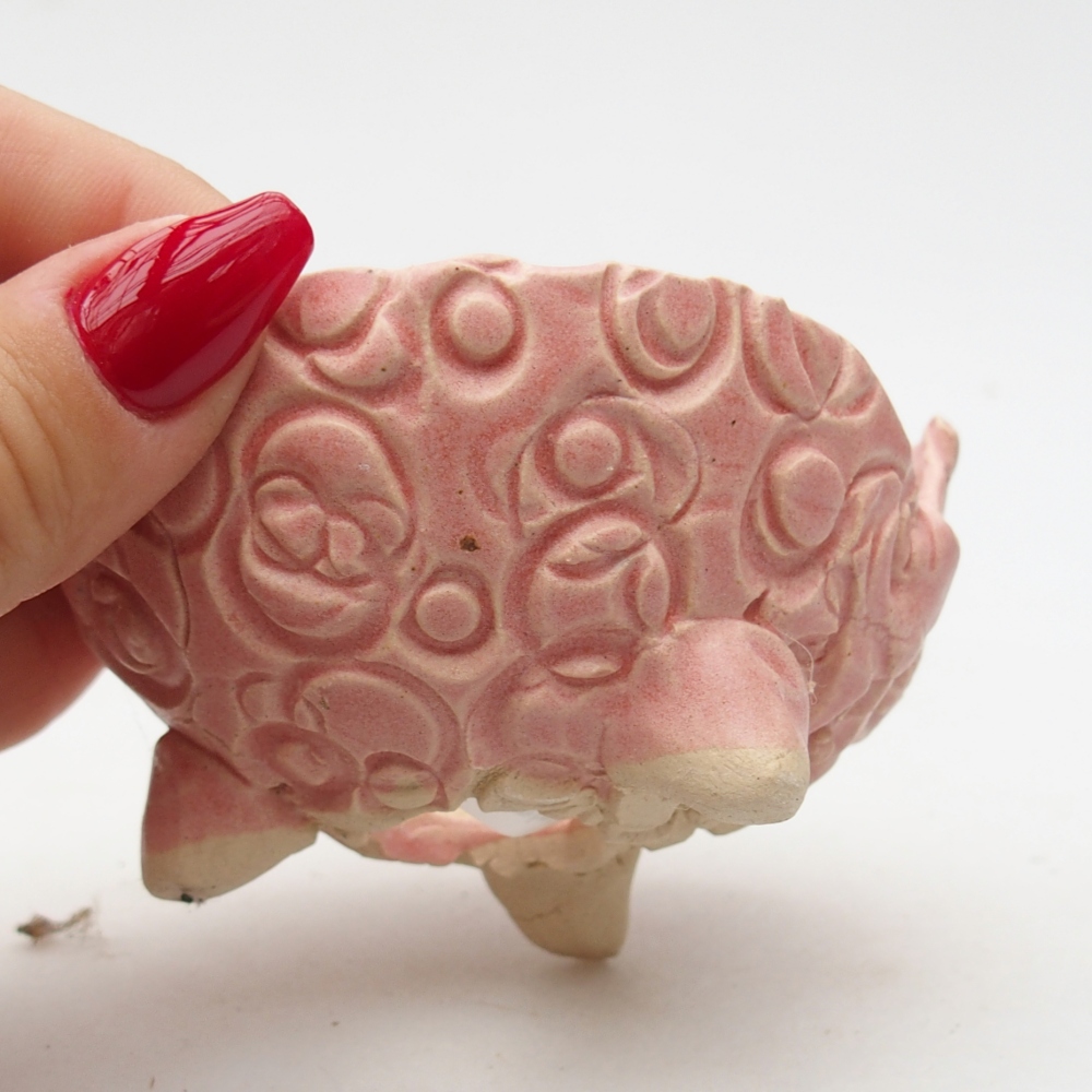 Schelp van keramiek 8,5 x 8 x 5 cm , kleur roze