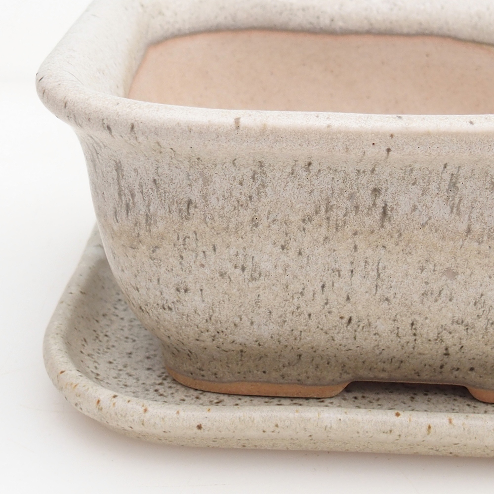 Bonsai kom + schotel H11 - 11,5 x 10 x 4 cm - groen