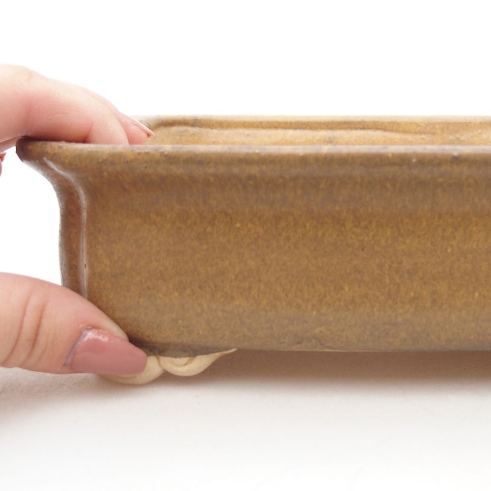 Bonsaischaal van keramiek 19 x 17 x 6 cm, bruin