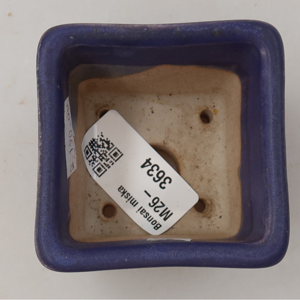 Bonsaischaal van keramiek 6,5 x 6,5 x 5 cm, kleur paars