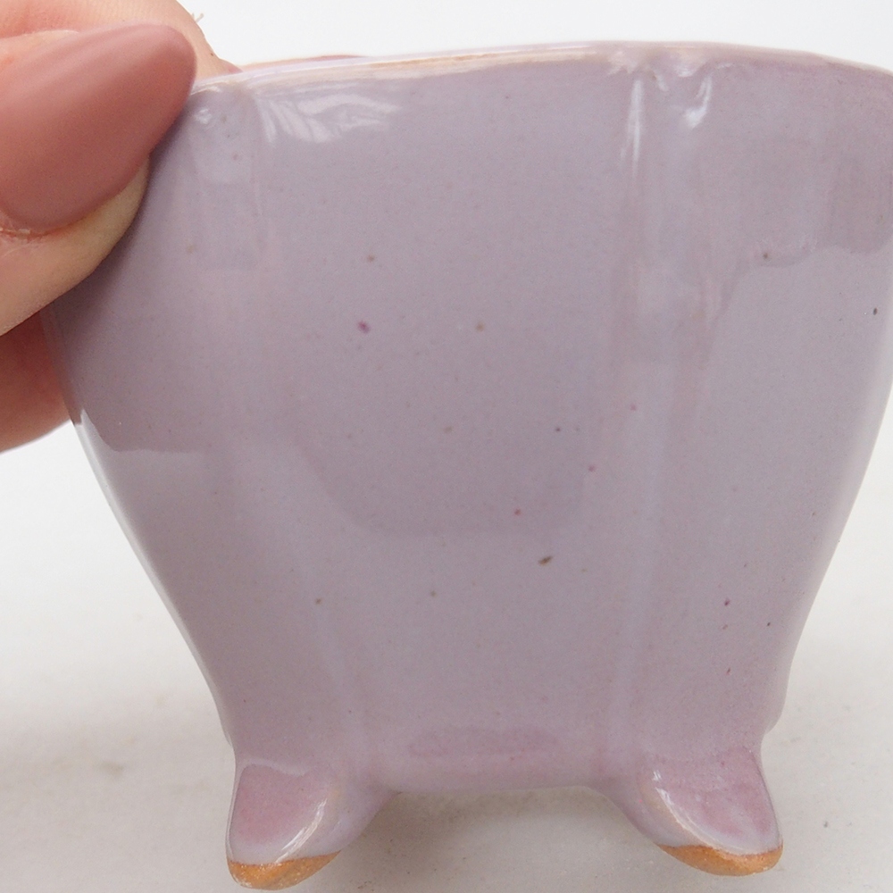 Bonsaischaal van keramiek 7,5 x 7,5 x 6 cm, roze