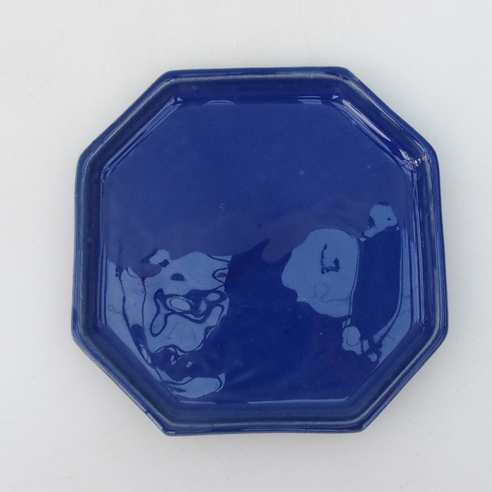 Keramische kom H13 -12 x 12 x 1 cm - blauw