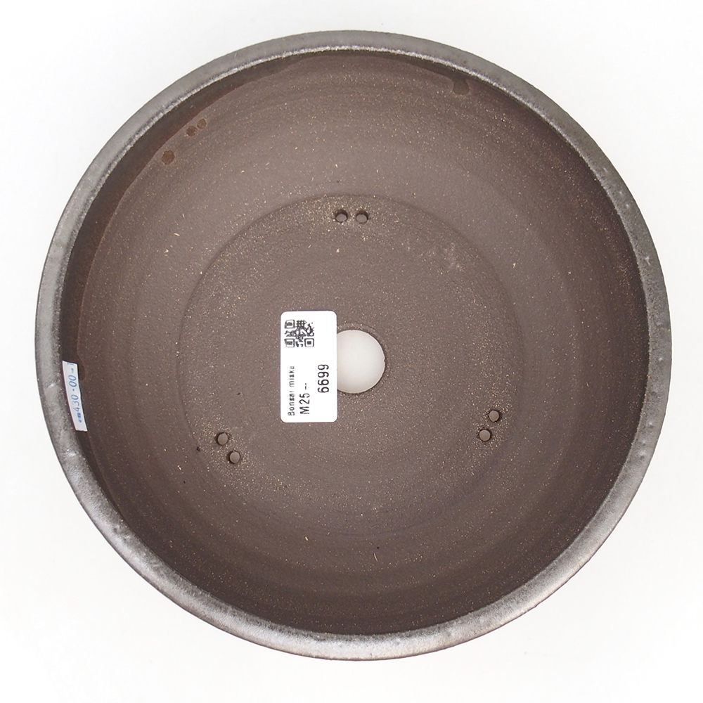 Bonsaischaal van keramiek 20 x 20 x 6,5 cm, metaalkleur