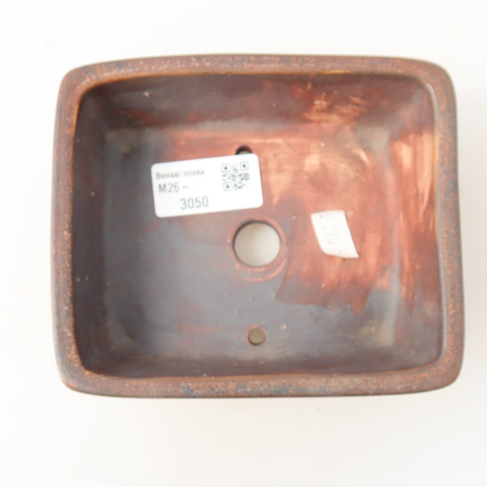 Keramische bonsaipot 13,5 x 11 x 5 cm, kleur bruin