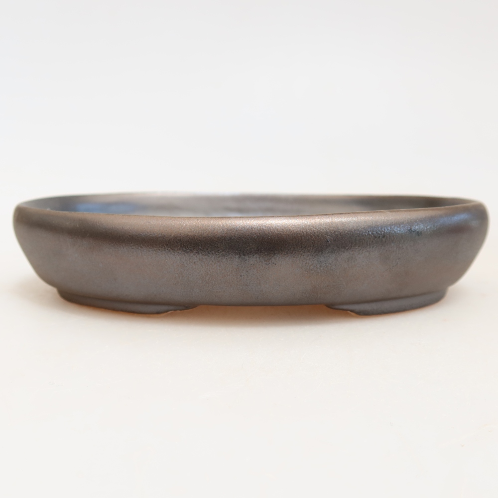 Keramische bonsaipot 13 x 9,5 x 2,5 cm, metaalachtige kleur