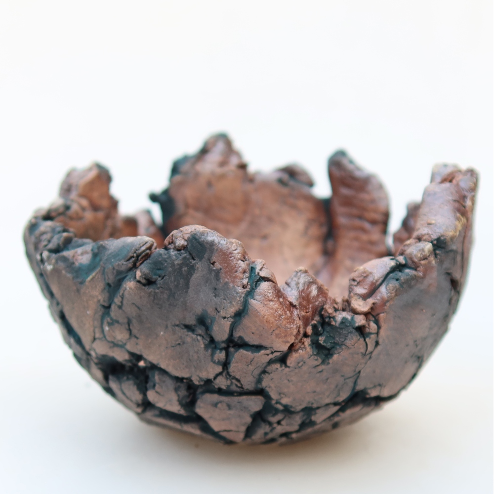 Keramische schaal  11 x 11 x 7,5 cm, kleur: groen