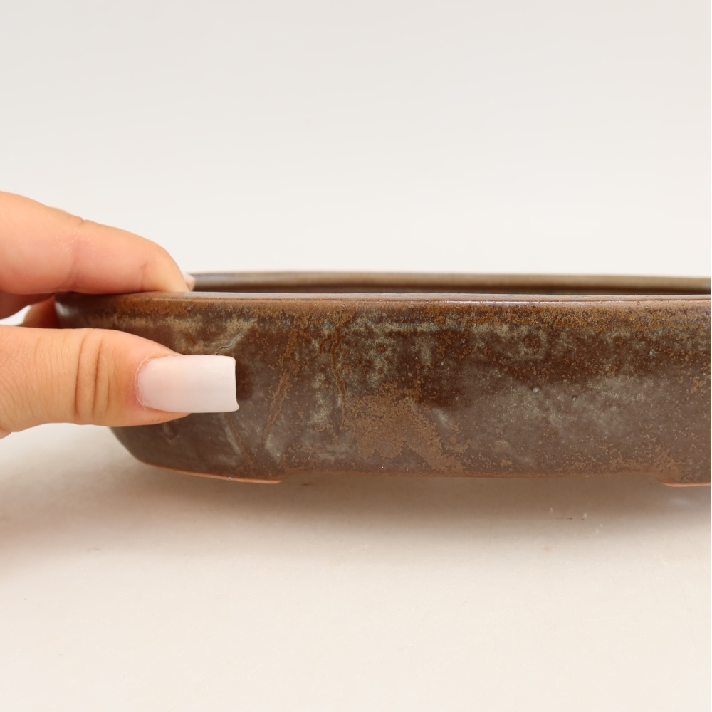 Bonsaischaal van keramiek 22 x 17 x 4 cm, bruin
