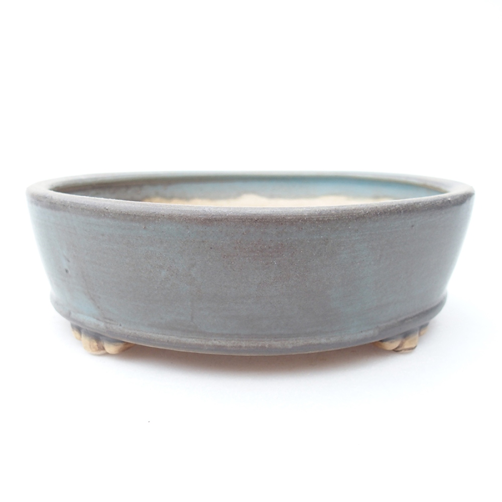 Bonsaischaal van keramiek 15 x 15 x 5 cm, kleur blauw