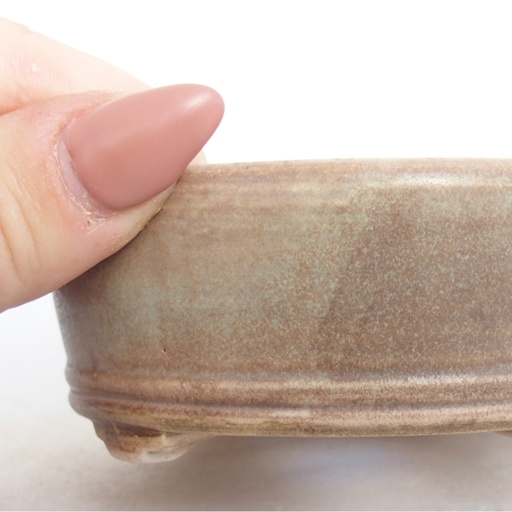 Bonsaischaal van keramiek 9 x 9 x 3,5 cm, groen