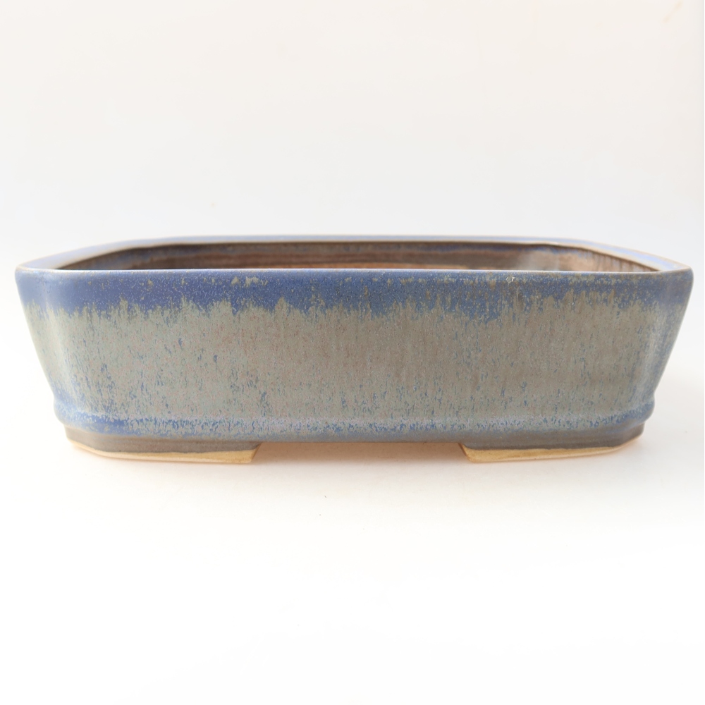 Keramische bonsaischaal 25 x 21 x 6,5 cm, kleur: blauw