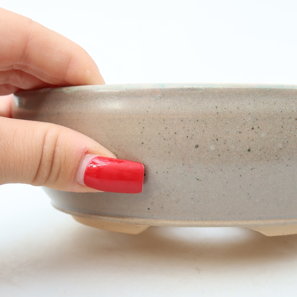 Keramische bonsaipot 16,5 x 16,5 x 5 cm, kleur: beige
