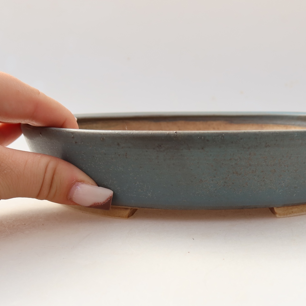 Keramische bonsaipot 21 x 19 x 4,5 cm, kleur: blauw