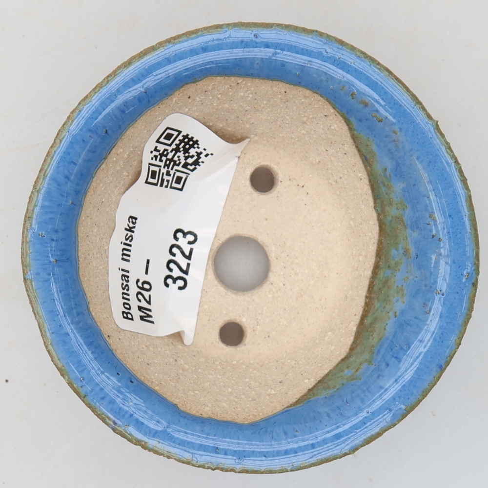 Bonsaischaaltje van keramiek 7 x 7 x 3 cm, kleur blauw
