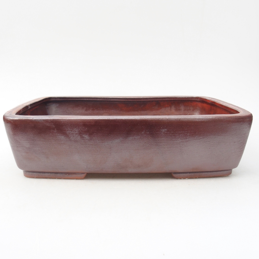 Bonsaischaal van keramiek 26,5 x 20,5 x 6,5 cm, bruin