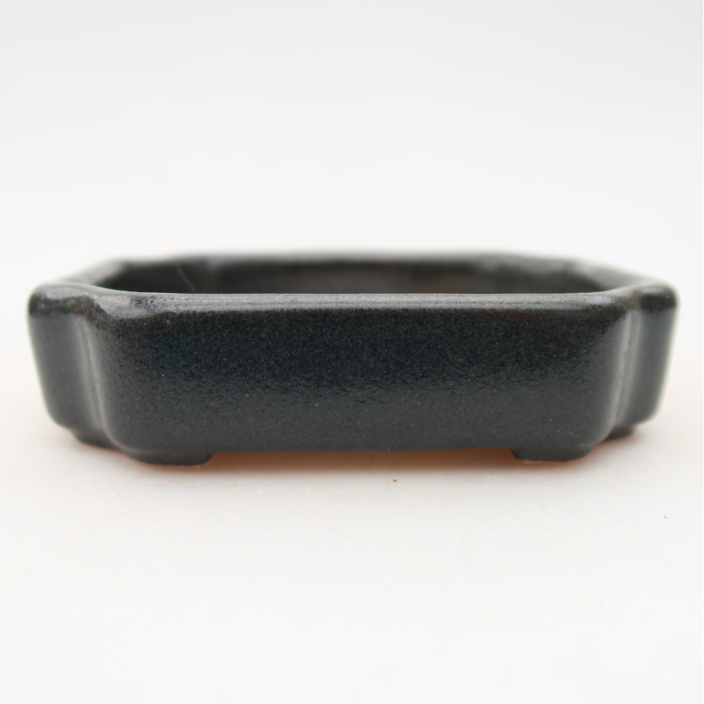 Keramische bonsaischaal 10 x 8 x 2,5 cm, kleur grijs