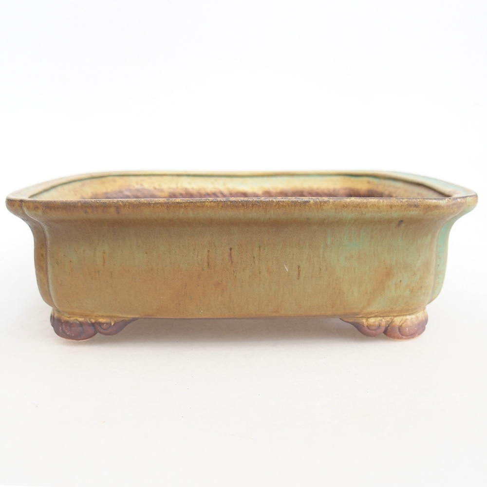 Bonsaischaal van keramiek 20 x 17 x 6 cm, groen