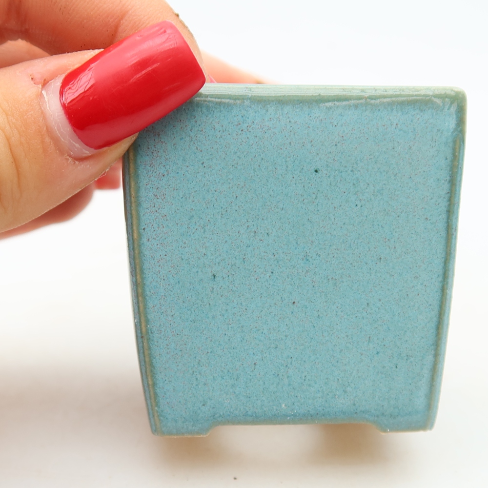 Bonsaischaaltje van keramiek 4,5 x 4,5 x 5 cm, kleur blauw