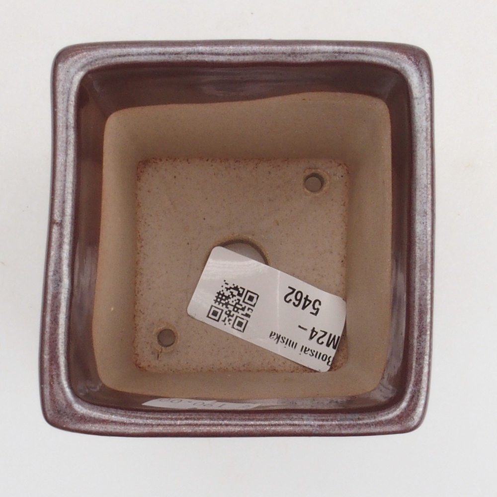 Bonsaischaal van keramiek 7,5 x 7,5 x 9,5 cm, bruin