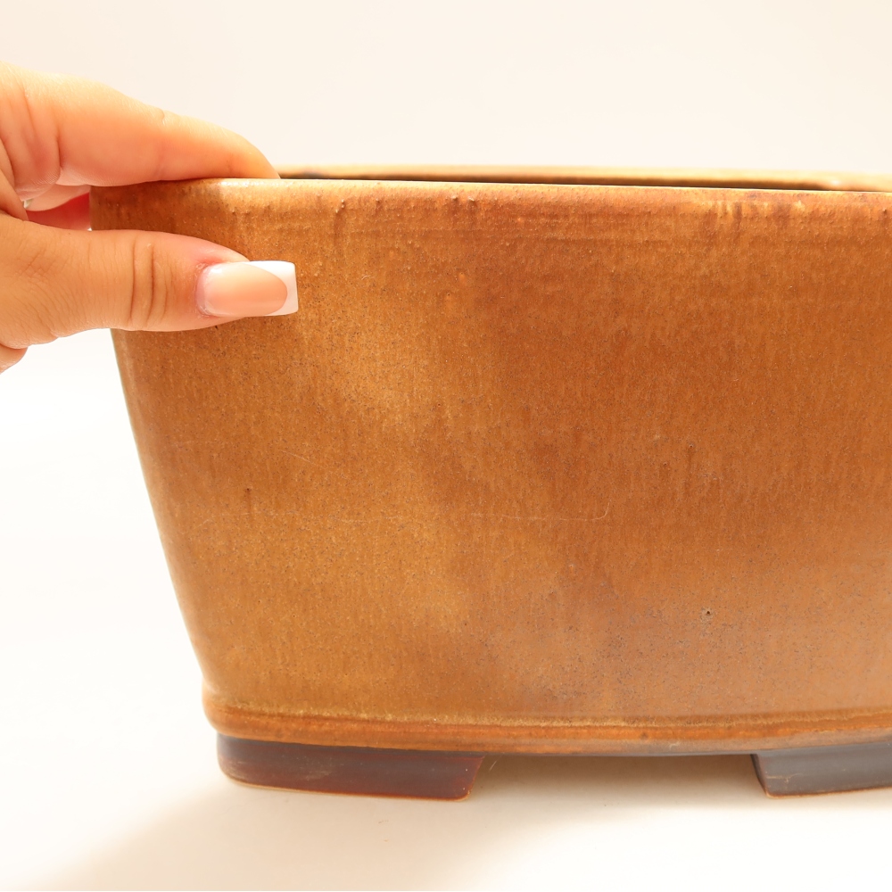 Keramische bonsaipot 26,5 x 26,5 x 15,5 cm, kleur bruin