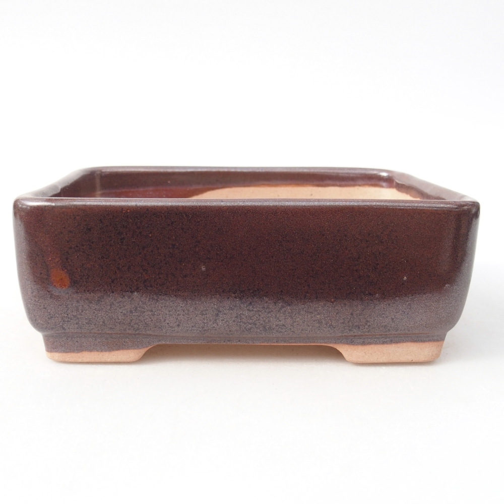 Bonsaischaal van keramiek 14,5 x 11 x 5,5 cm, bruin