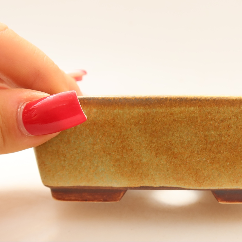 Keramische bonsaipot 10 x 8 x 3,5 cm, kleur groen