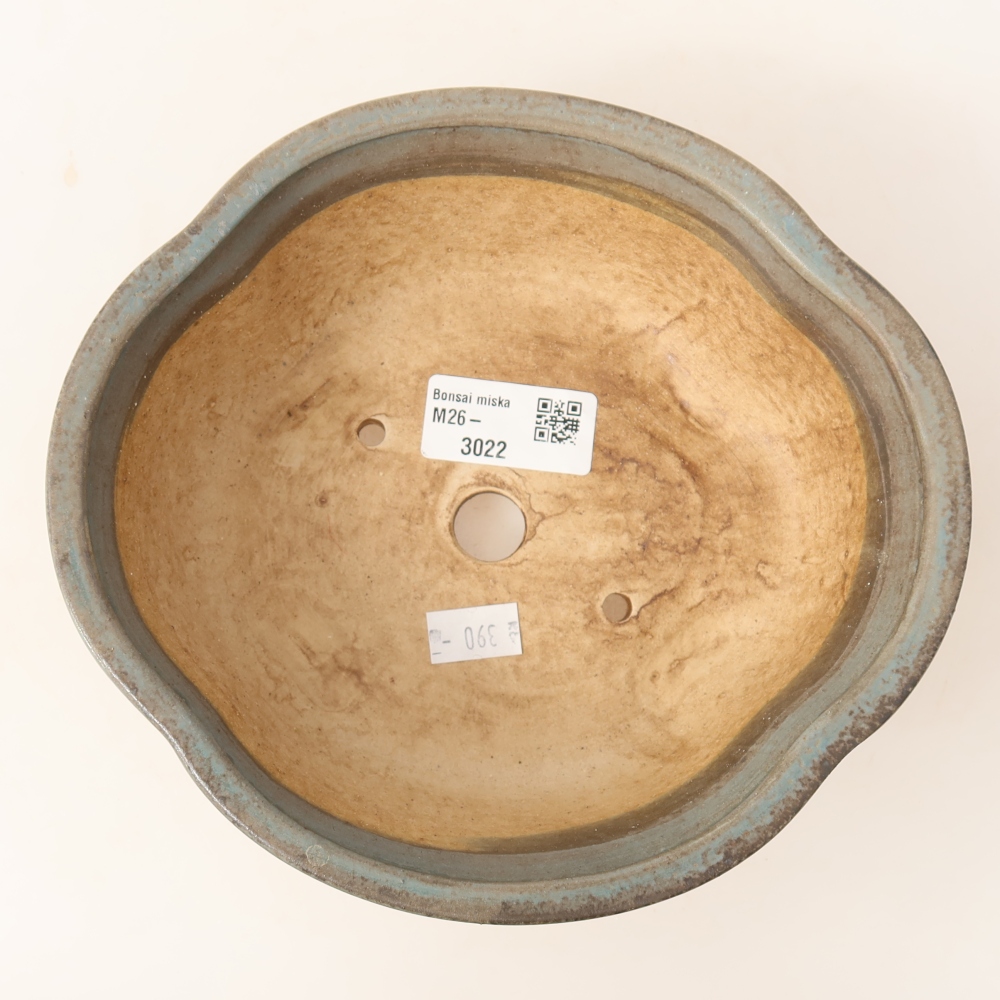 Keramische bonsaipot 18,5 x 16,5 x 6 cm, kleur: blauw