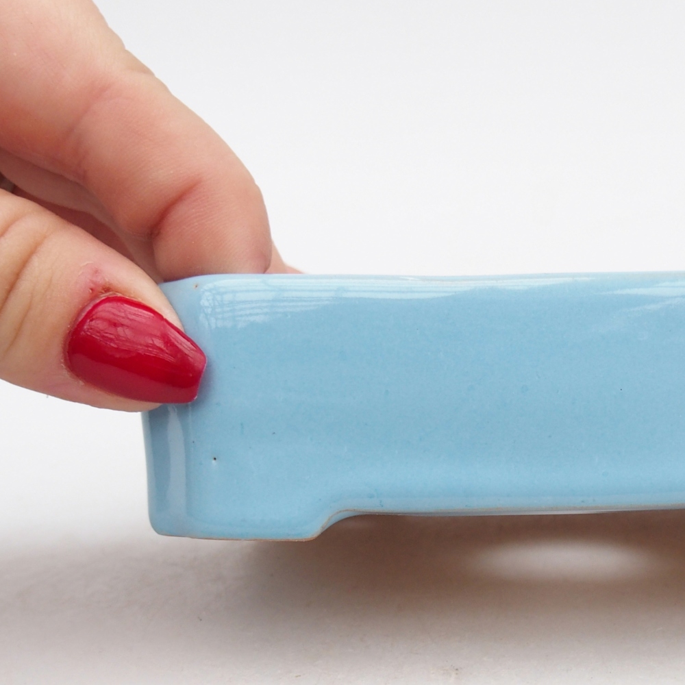 Bonsaischaal van keramiek 26 x 26 x 8 cm, kleur rood