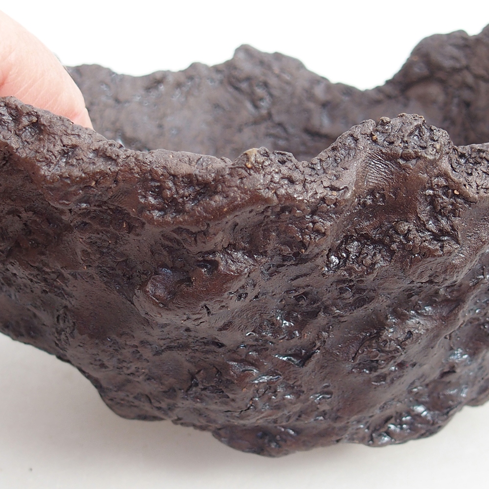 Keramische schaal 18 x 16 x 15 cm , kleur bruin