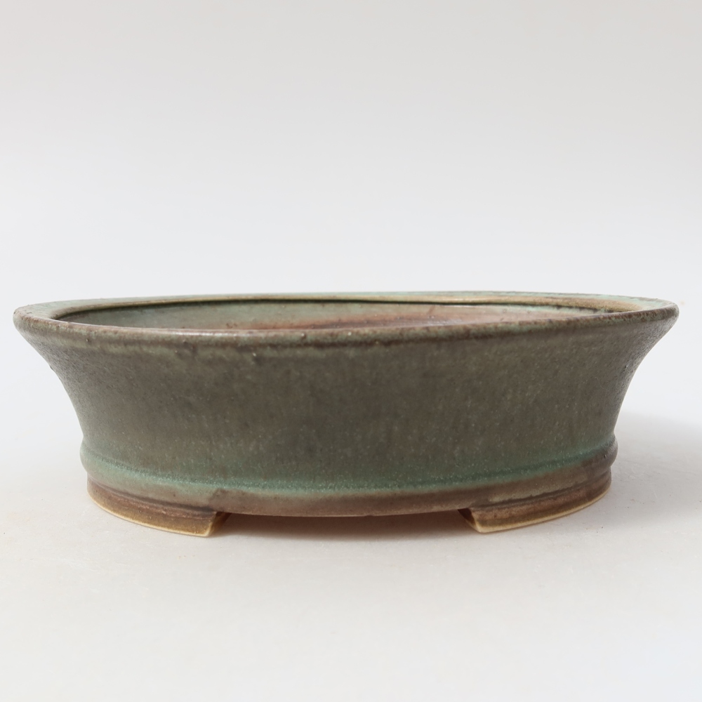 Keramische bonsaipot 17,5 x 16,5 x 5 cm, kleur groen