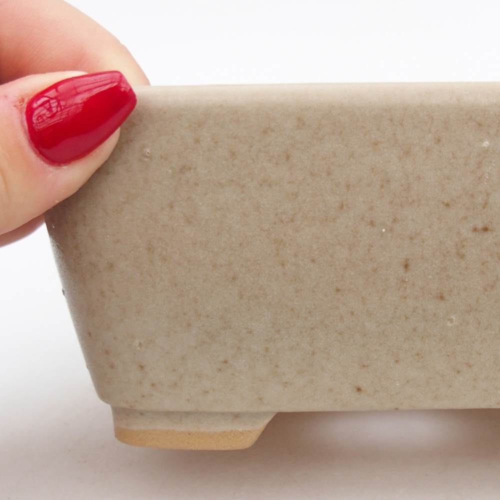 Bonsaischaal van keramiek 26 x 26 x 8 cm, kleur rood