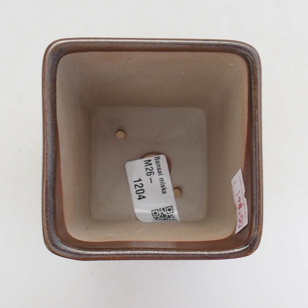 Bonsaischaal van keramiek 7 x 7 x 9,5 cm, bruin