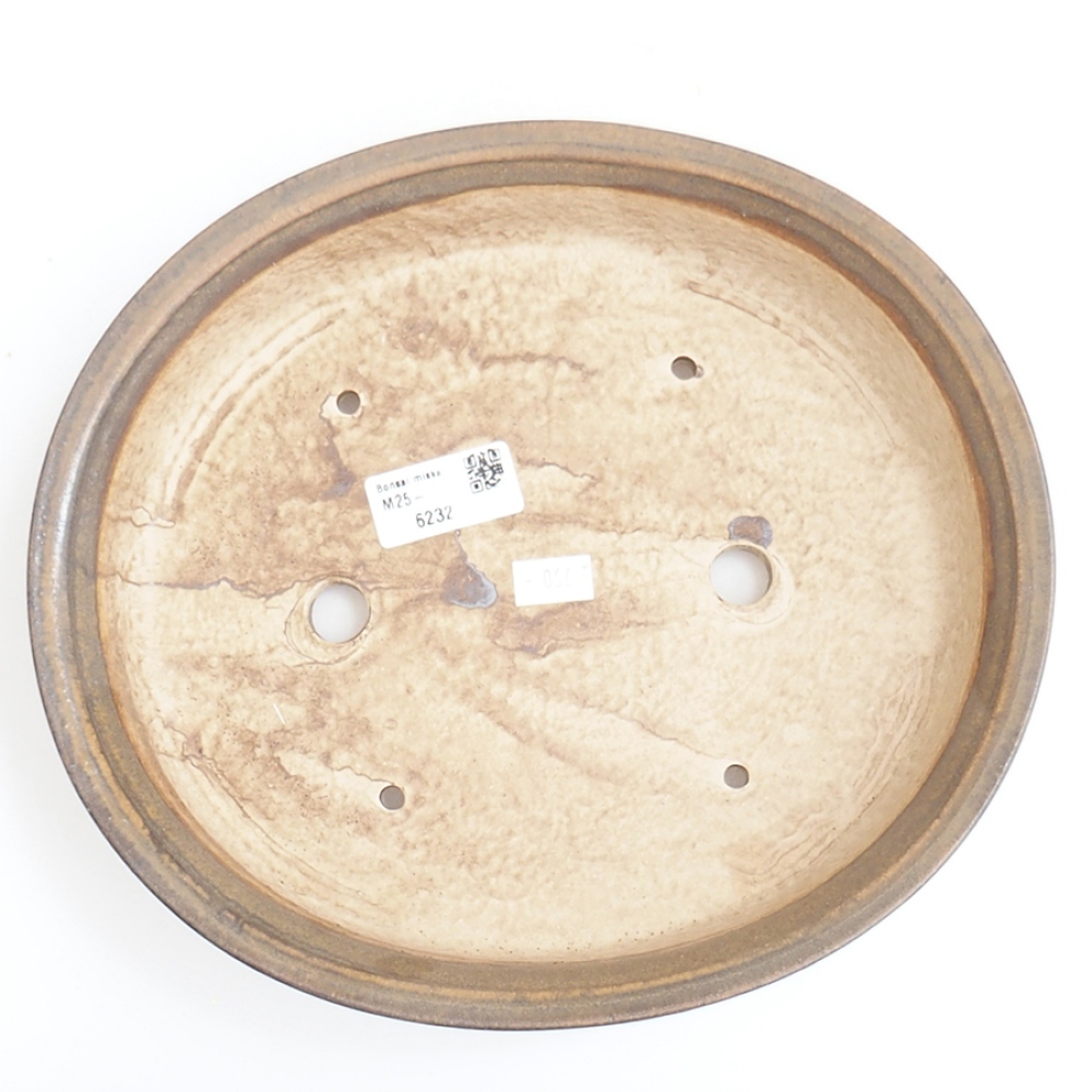 Bonsaischaal van keramiek 25,5 x 23 x 5,5 cm, bruin