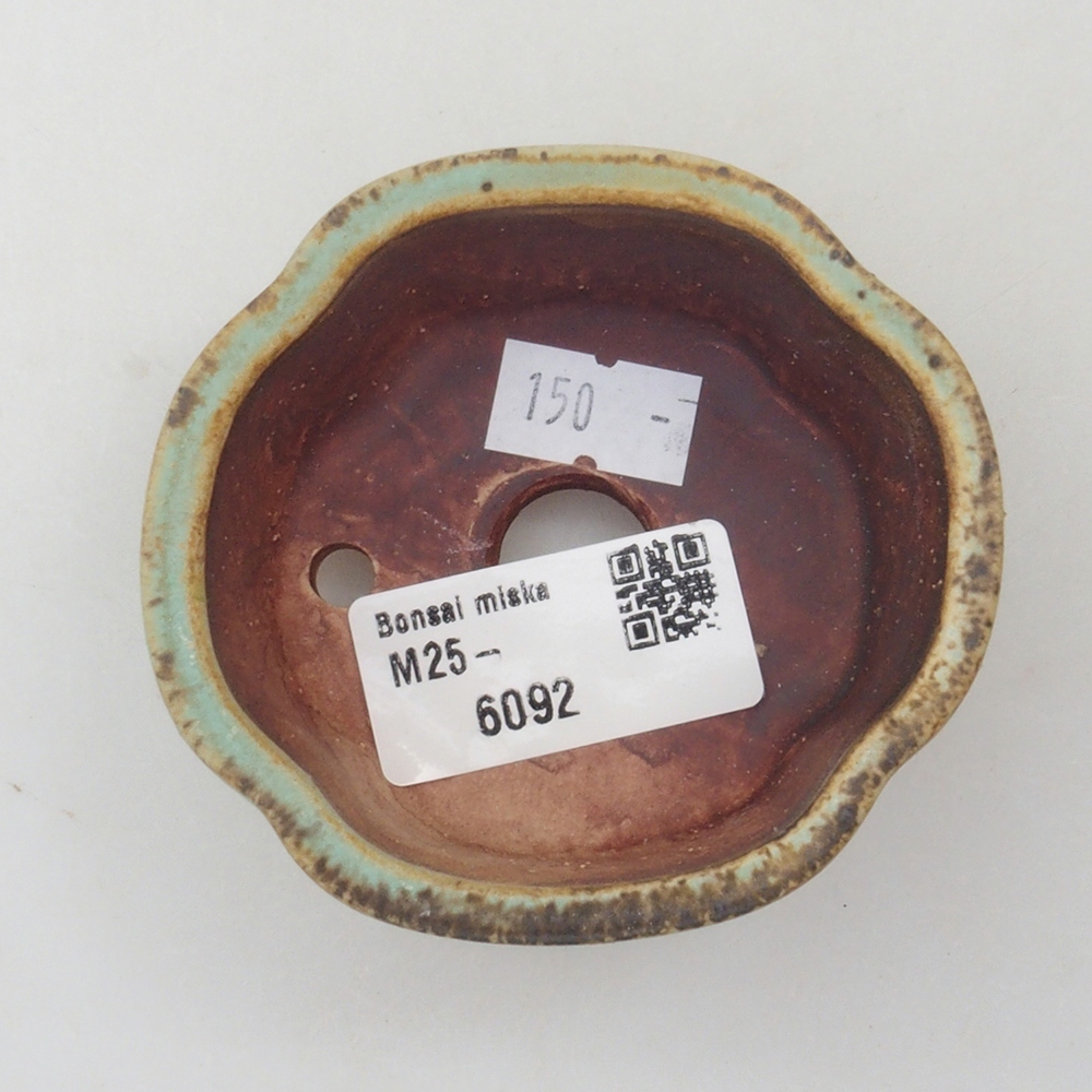 Bonsaischaal van keramiek 10 x 8,5 x 4 cm, bruin