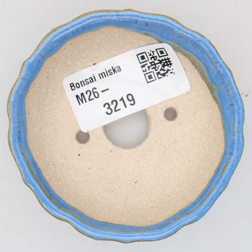 Keramische bonsaischaal 7 x 7 x 2,5 cm, kleur: blauw